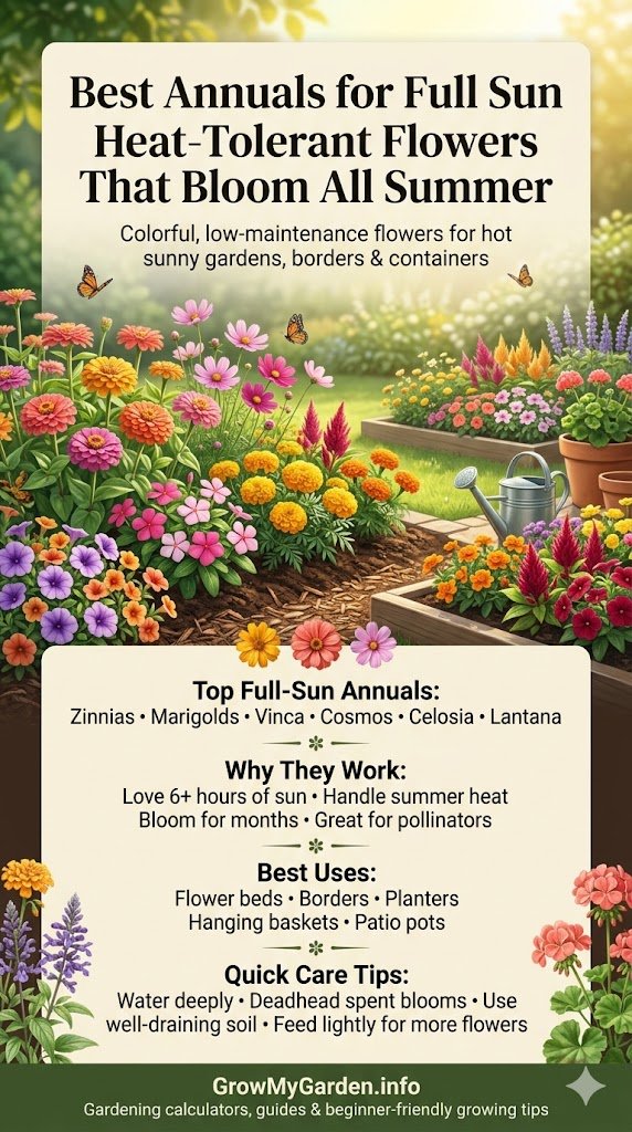 Best Annuals for Full Sun: Heat-Tolerant Flowers That Actually Deliver All Summer