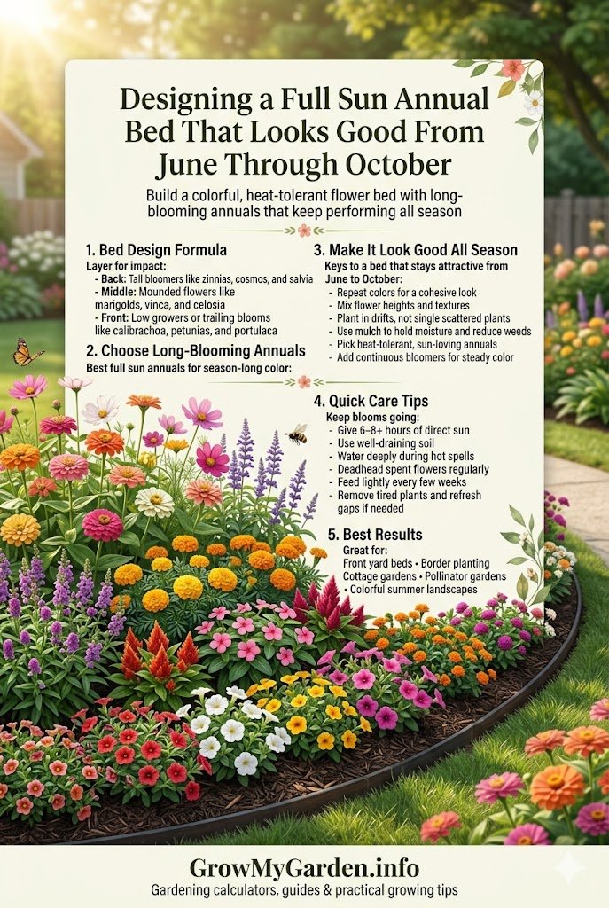 Designing a Full Sun Annual Bed That Looks Good From June Through October