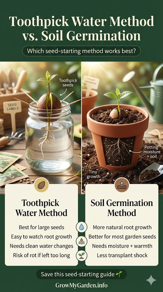 Germination Methods: Toothpick Water Method vs. Soil Germination Method