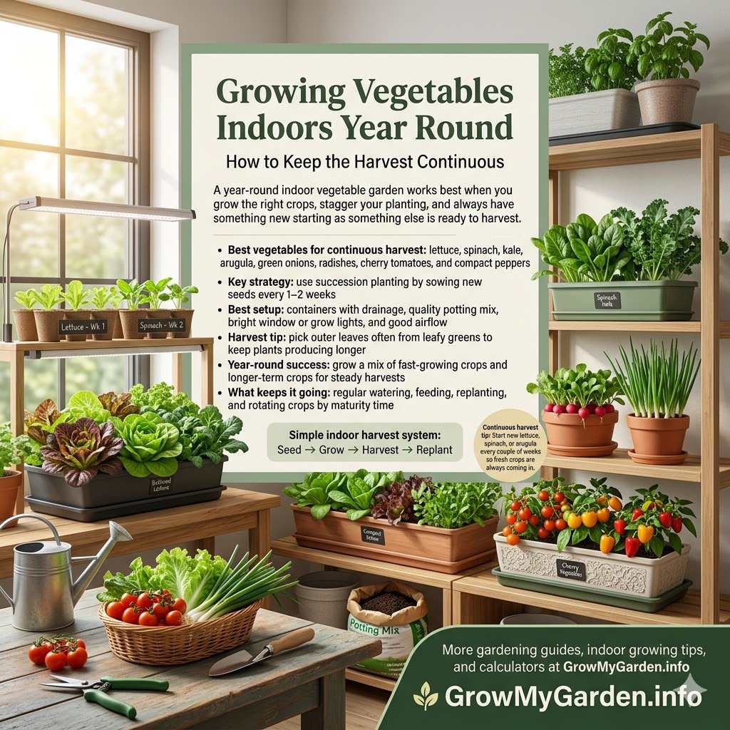 Growing Vegetables Indoors Year Round: How to Keep the Harvest Continuous