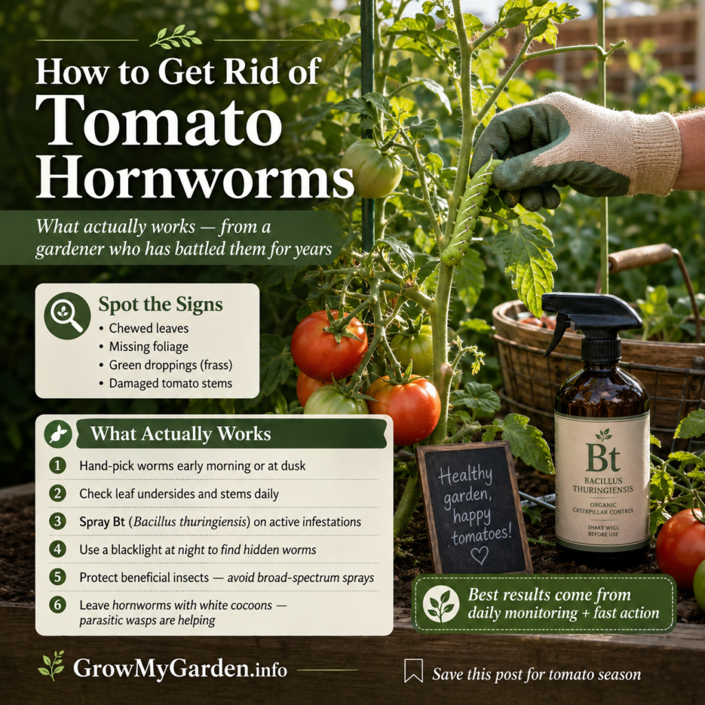 How to Get Rid of Tomato Hornworms (What Actually Works, From Someone Who Has Battled Them for Years)