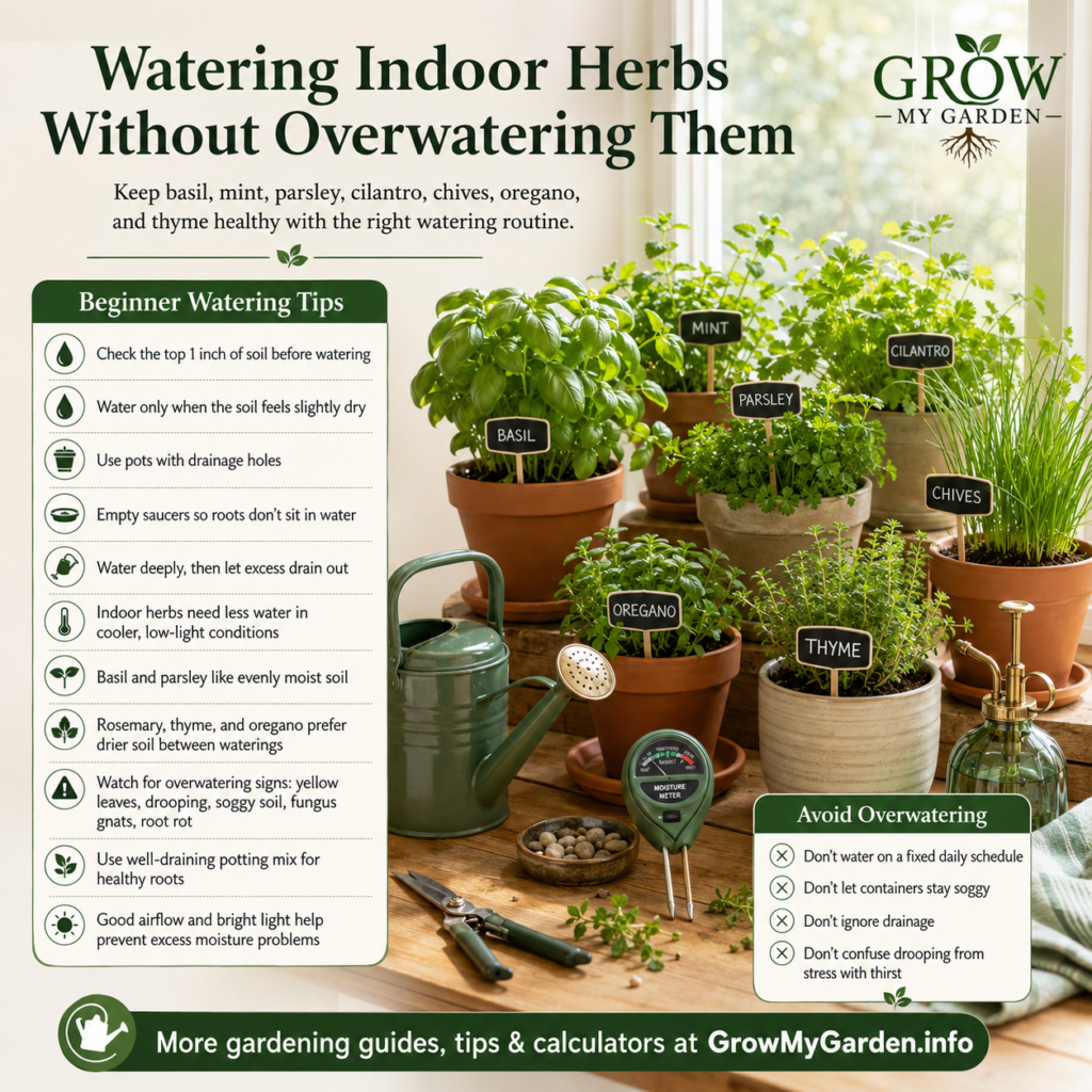 Watering Indoor Herbs Without Overwatering Them